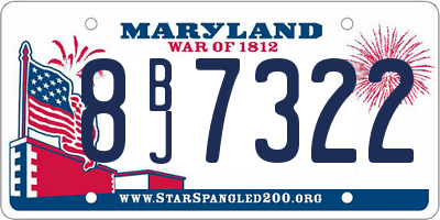 MD license plate 8BJ7322