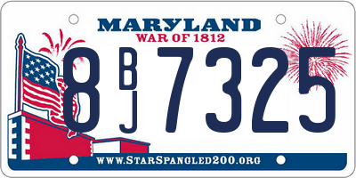 MD license plate 8BJ7325