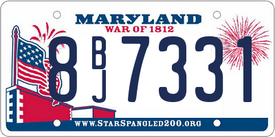 MD license plate 8BJ7331
