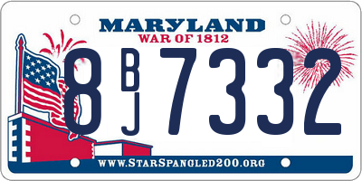 MD license plate 8BJ7332
