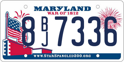 MD license plate 8BJ7336