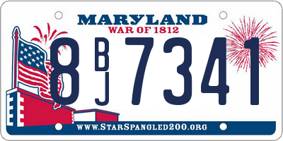 MD license plate 8BJ7341