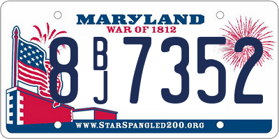 MD license plate 8BJ7352