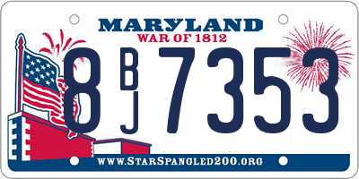 MD license plate 8BJ7353
