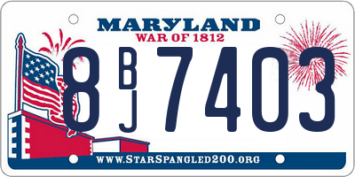 MD license plate 8BJ7403