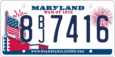 MD license plate 8BJ7416