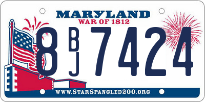 MD license plate 8BJ7424