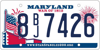 MD license plate 8BJ7426