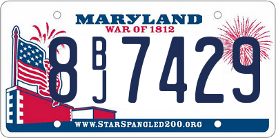 MD license plate 8BJ7429