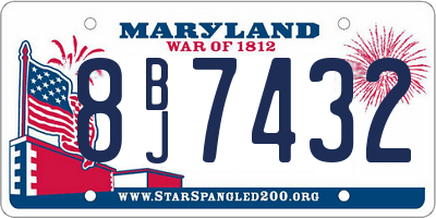 MD license plate 8BJ7432