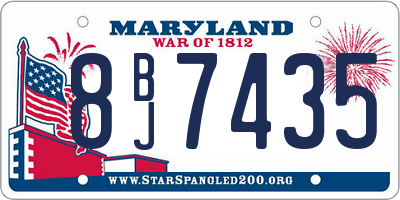 MD license plate 8BJ7435
