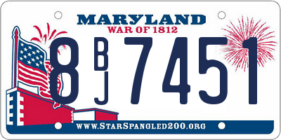 MD license plate 8BJ7451