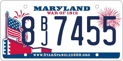 MD license plate 8BJ7455