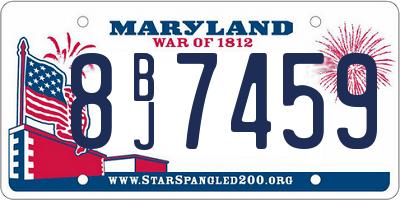 MD license plate 8BJ7459