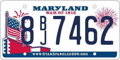 MD license plate 8BJ7462