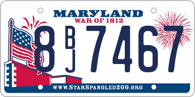 MD license plate 8BJ7467