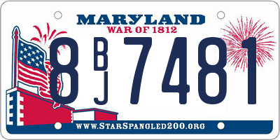 MD license plate 8BJ7481