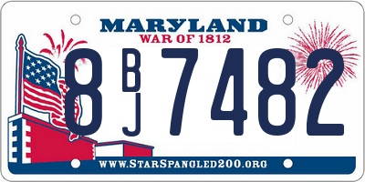 MD license plate 8BJ7482