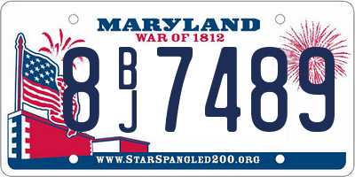 MD license plate 8BJ7489