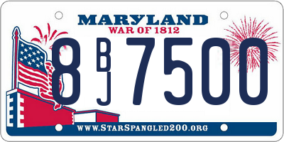MD license plate 8BJ7500