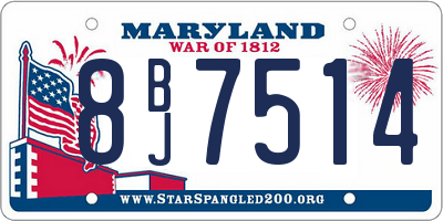 MD license plate 8BJ7514