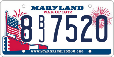 MD license plate 8BJ7520