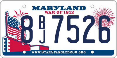 MD license plate 8BJ7526