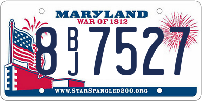 MD license plate 8BJ7527