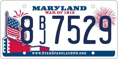 MD license plate 8BJ7529