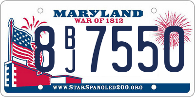 MD license plate 8BJ7550