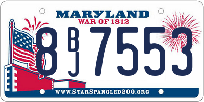 MD license plate 8BJ7553