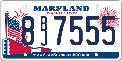 MD license plate 8BJ7555