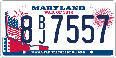 MD license plate 8BJ7557