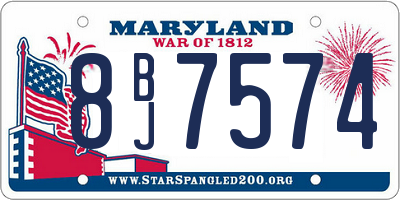 MD license plate 8BJ7574