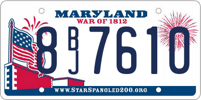 MD license plate 8BJ7610