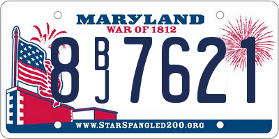 MD license plate 8BJ7621