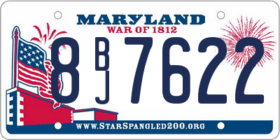 MD license plate 8BJ7622