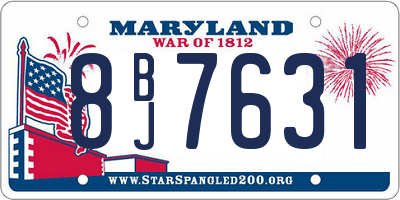 MD license plate 8BJ7631