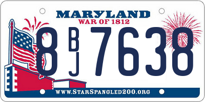 MD license plate 8BJ7638