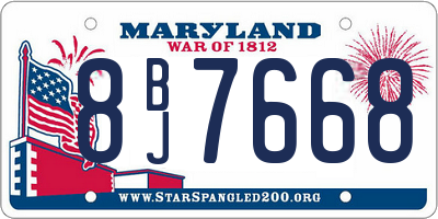 MD license plate 8BJ7668