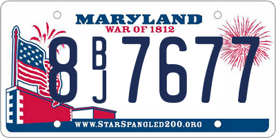 MD license plate 8BJ7677