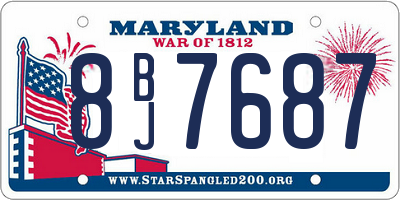 MD license plate 8BJ7687