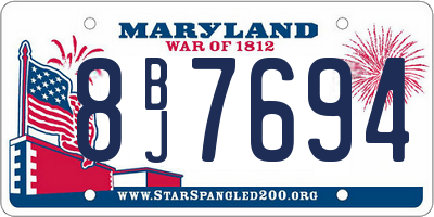 MD license plate 8BJ7694
