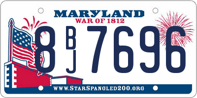 MD license plate 8BJ7696