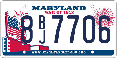 MD license plate 8BJ7706