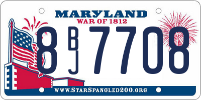 MD license plate 8BJ7708