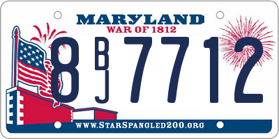 MD license plate 8BJ7712
