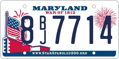 MD license plate 8BJ7714