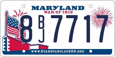 MD license plate 8BJ7717