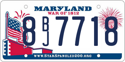 MD license plate 8BJ7718